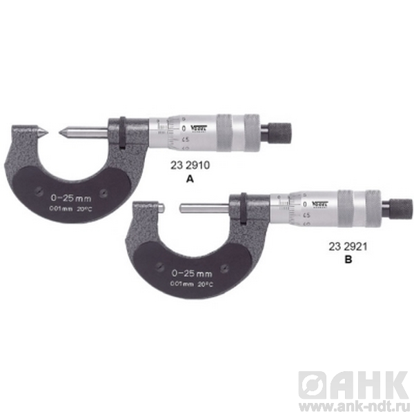Микрометры Vogel гладкие с острыми и круглыми колками