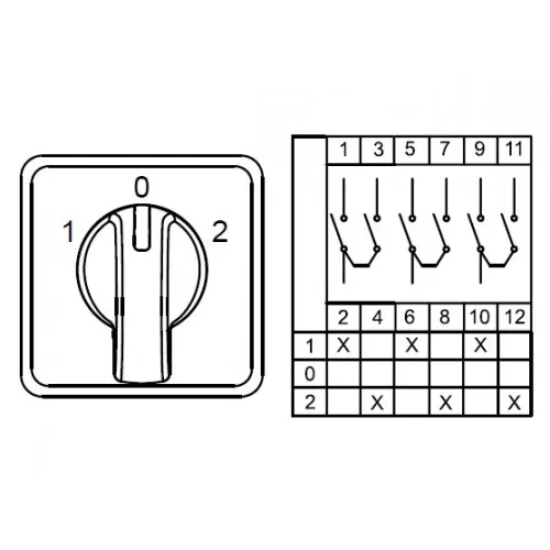 Трехпозиционный переключатель 1-0-2 KLEMSAN CS010053S 3 FAZ 10 A 60° 800130
