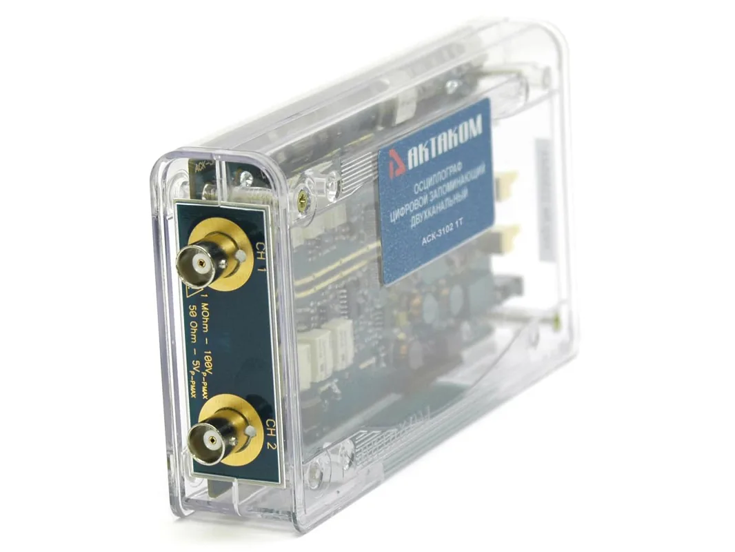Двухканальный USB осциллограф-приставка+анализатор спектра АКТАКОМ АСК-3102 1Т