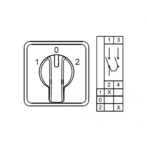 Трехпозиционный переключатель 1-0-2 KLEMSAN CS010051S 1 FAZ 10 A 60° 800110